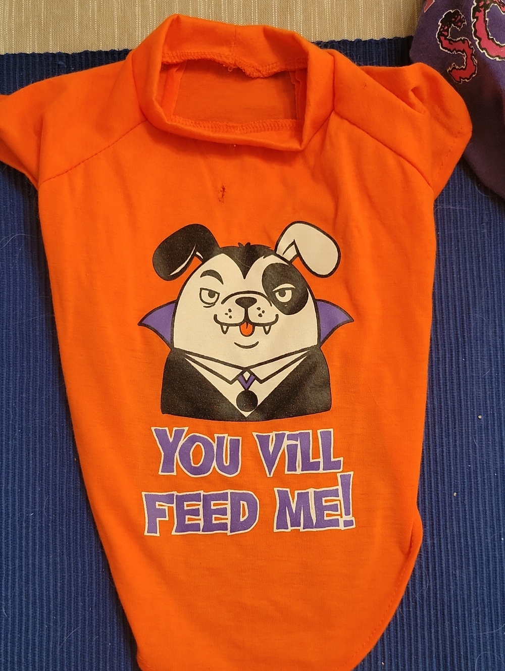 Source Unknown Orange Vampire Pup Dog Tee